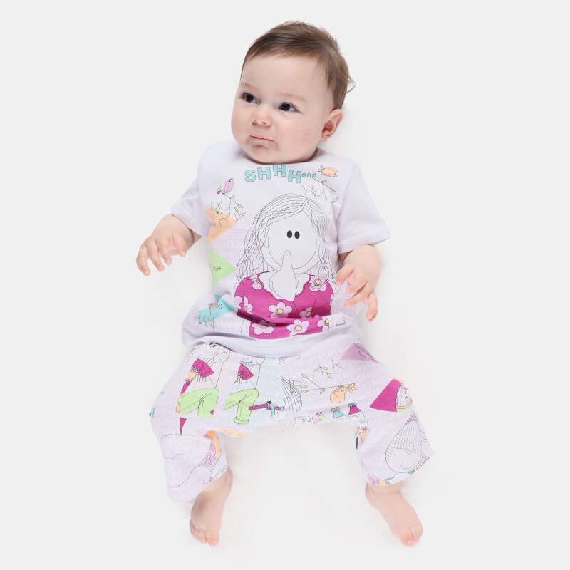 Pijama Manga Curta e Calça