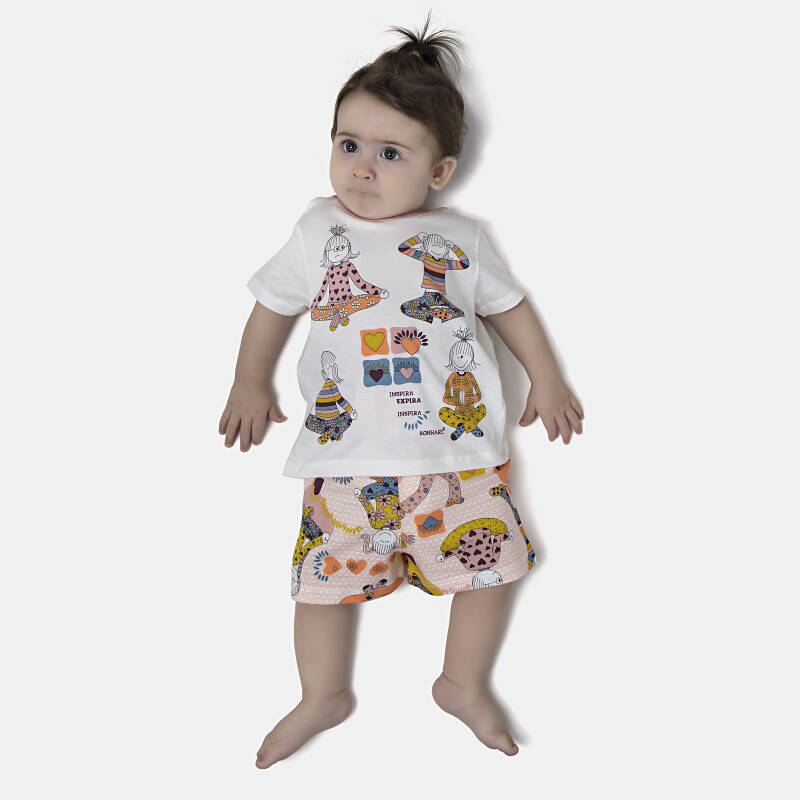 Pijama Feminino Bebe Manga Curta e Short