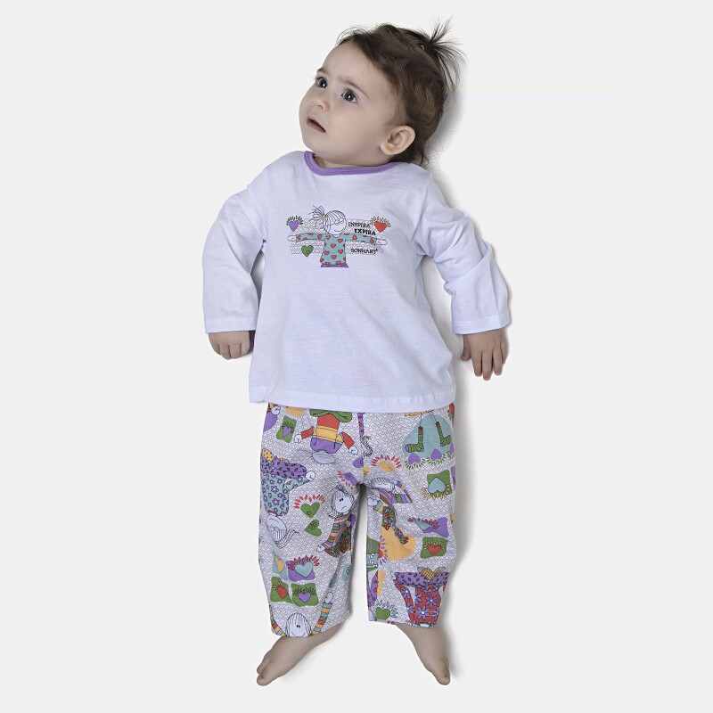 Pijama Feminino Bebe Manga Longa e Calça
