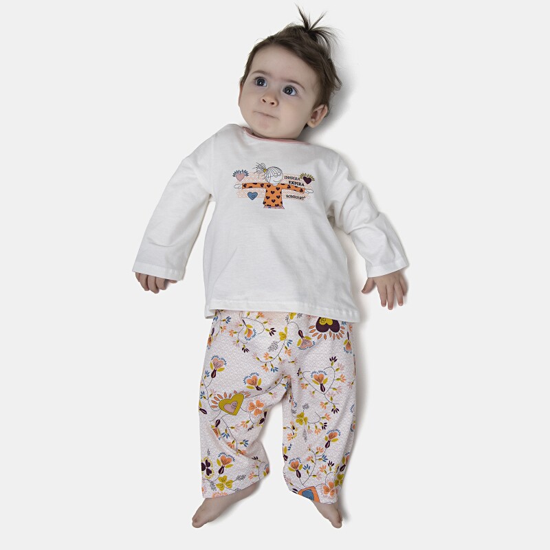 Pijama Feminino Bebe Manga Longa e Calça