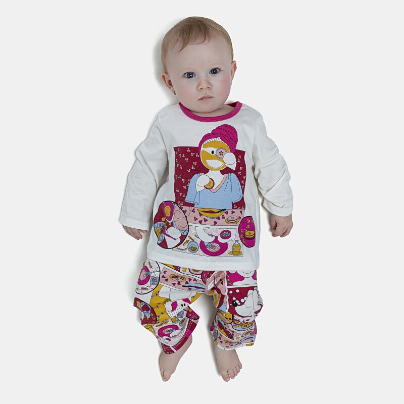 Pijama Feminino Bebe Manga Longa e Calça