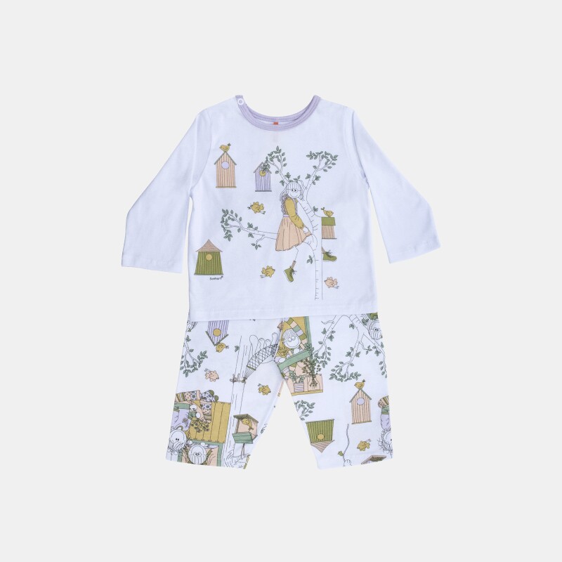 Pijama Feminino Bebe Manga Longa e Calça