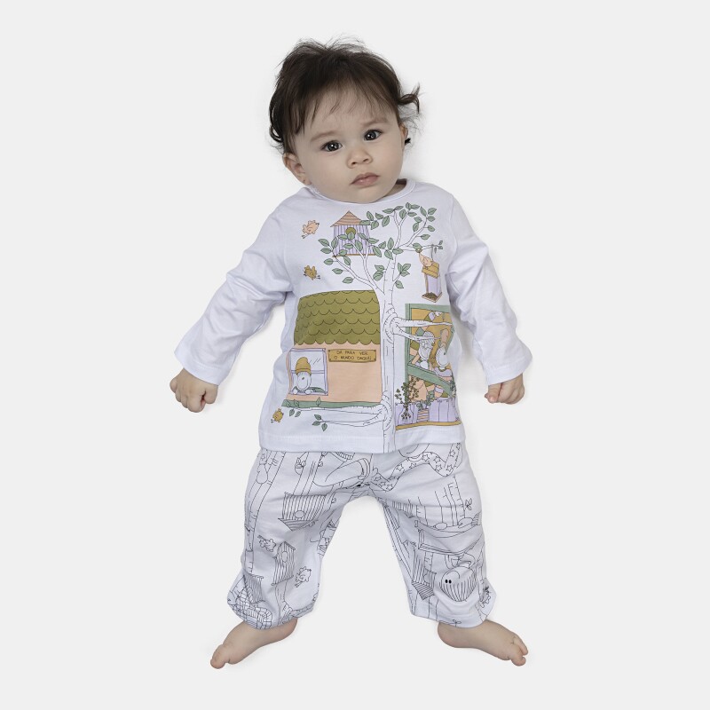 Pijama Feminino Bebe Manga Longa e Calça