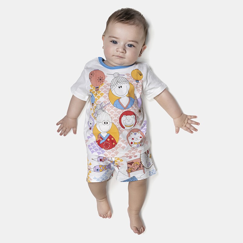 Pijama Feminino Bebê Manga Curta e Short