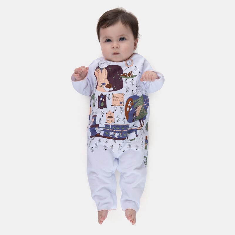 Macacão Manga Longa Bebê Menina Estampa Personagens