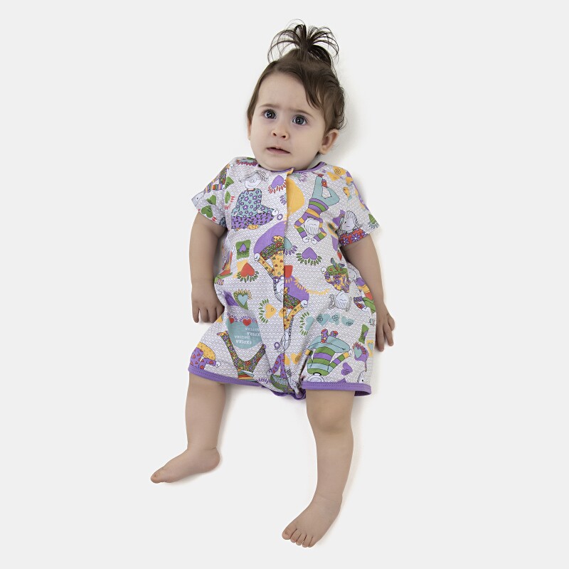 Macacão Feminino Bebe Manga Curta