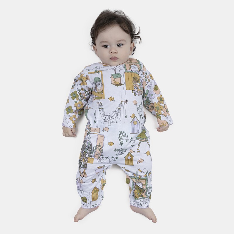 Macacão Feminino Bebe Manga Longa