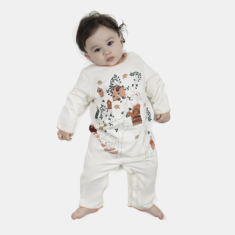 Macacão Feminino Bebe Manga Longa Moletinho