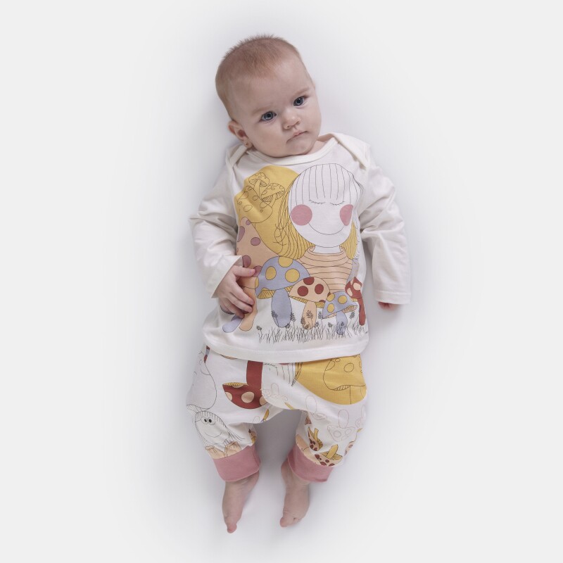 Kit Pagão Bebê Menina Manga Longa Estampado