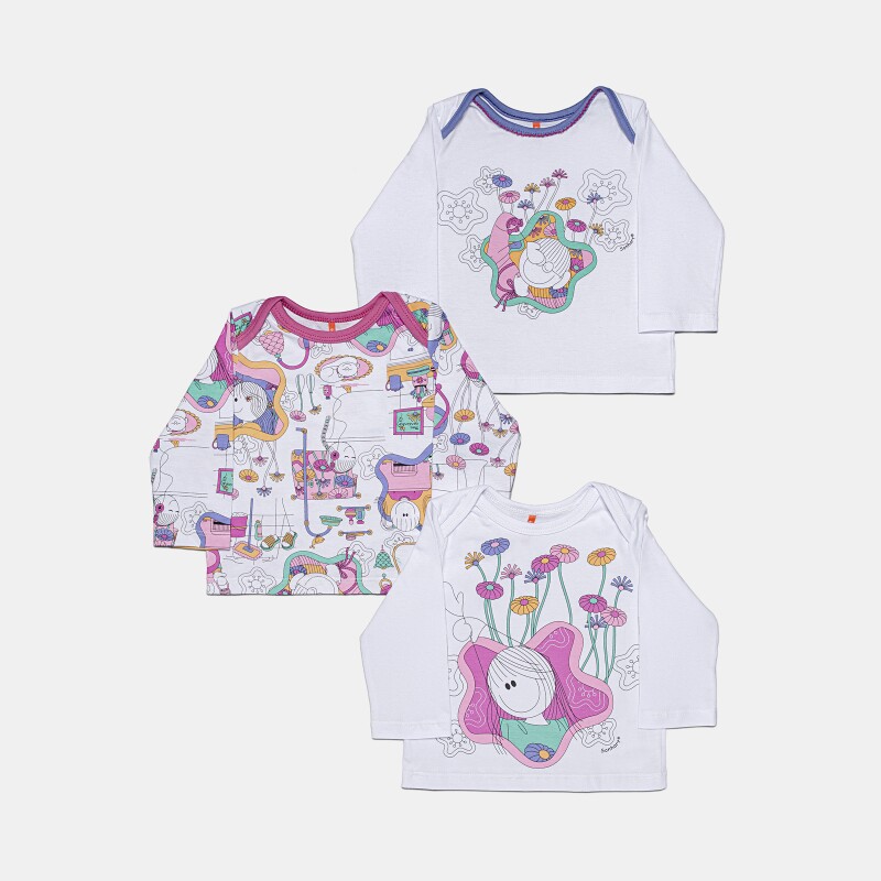 Kit Pagão Feminino Bebê Manga Longa