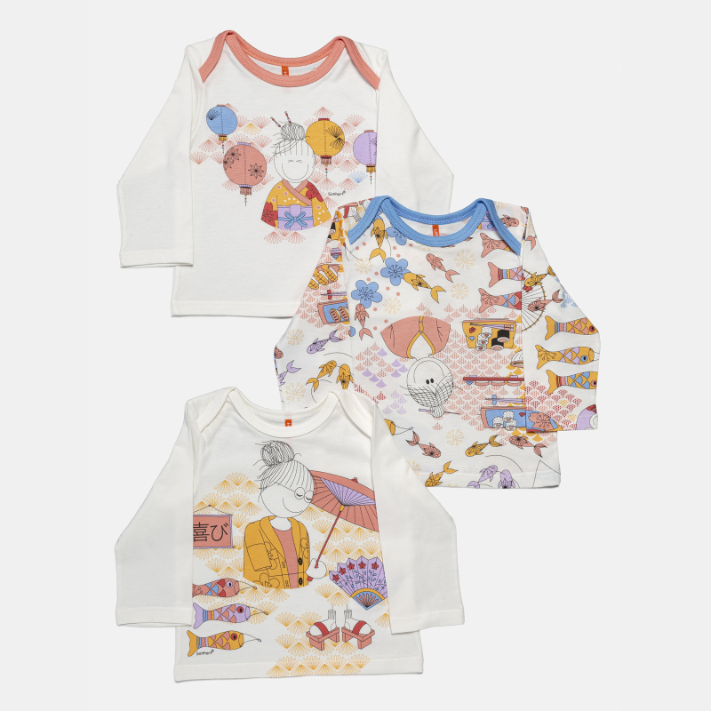 Kit Pagão Feminino Bebê Manga Longa