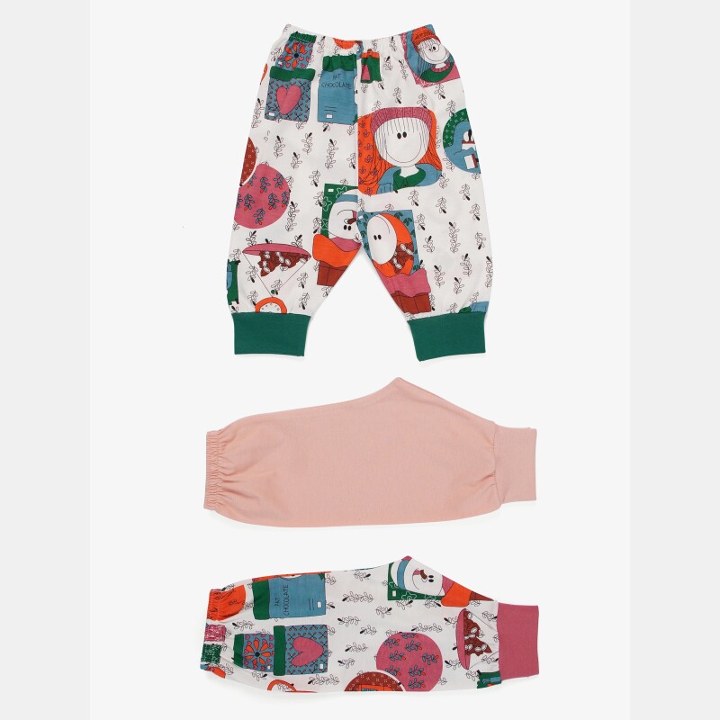 Kit Mijão Longo Bebê Menina 3 Peças Estampadas