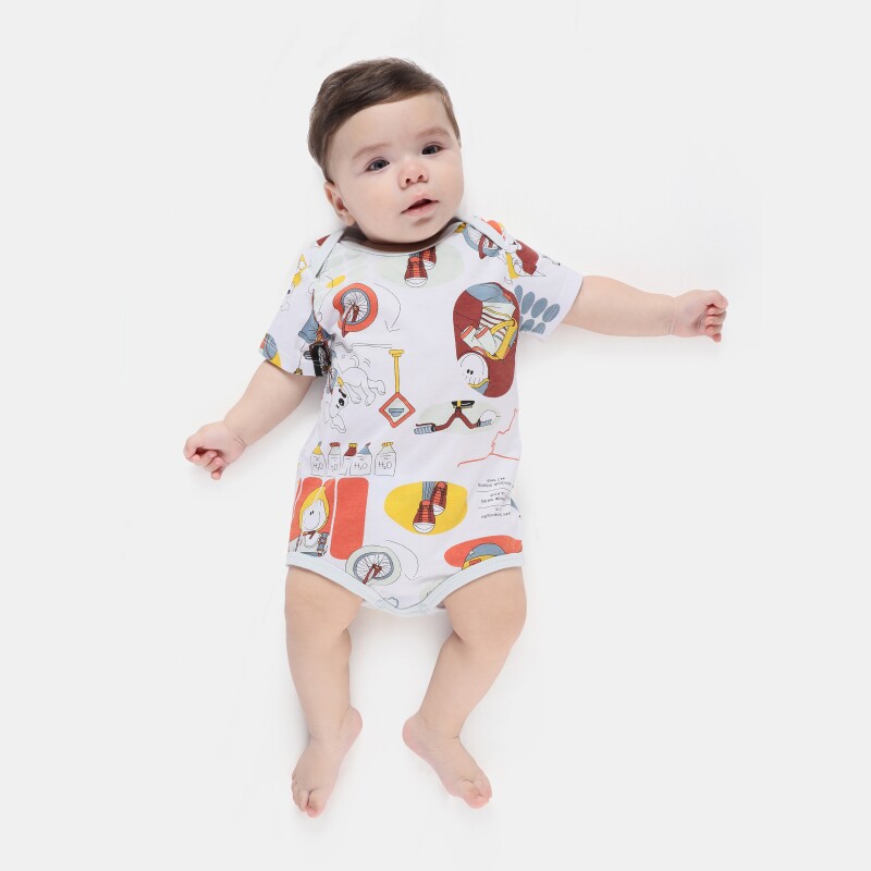 Body Bebe Manga Curta Unissex 