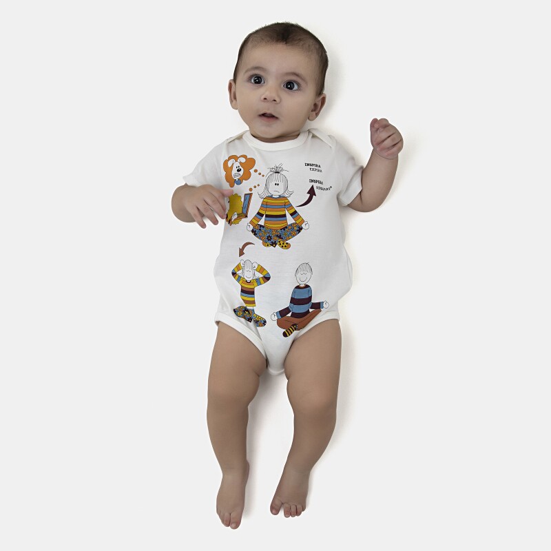 Body Bebe Manga Curta Unissex 