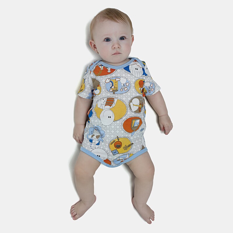 Body Bebe Manga Curta Unissex 