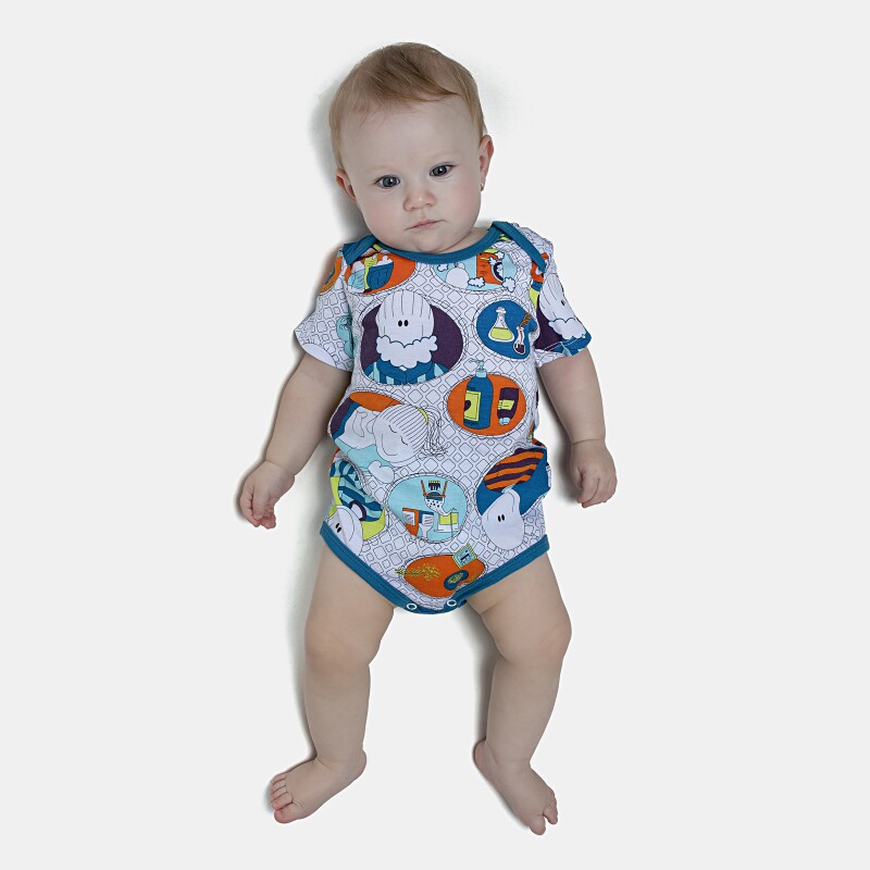 Body Bebe Manga Curta Unissex 