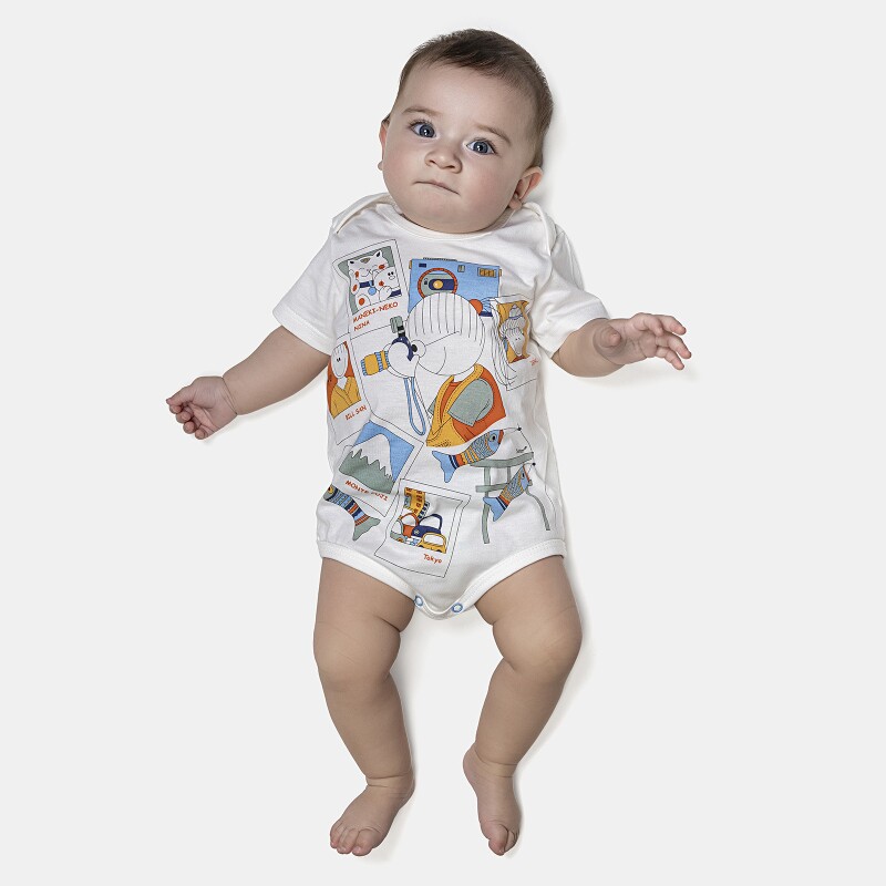 Body Bebê Manga Curta Unissex 