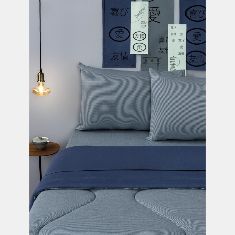 Jogo de Lençol Casal Listrado