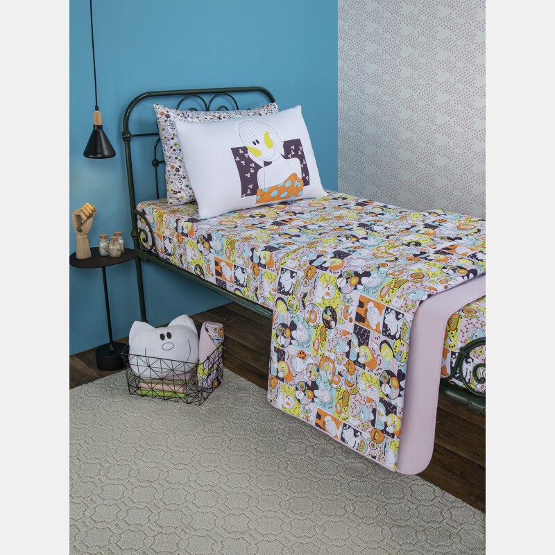 Lençol Elástico com Fronhas Berço Feminino