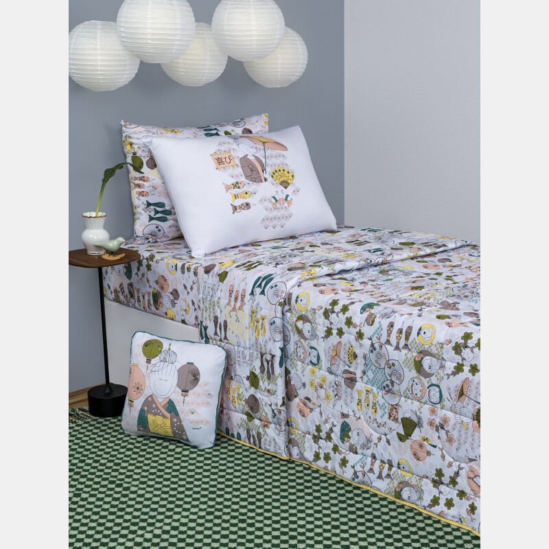 Lençol Elástico com Fronhas Berço Feminino