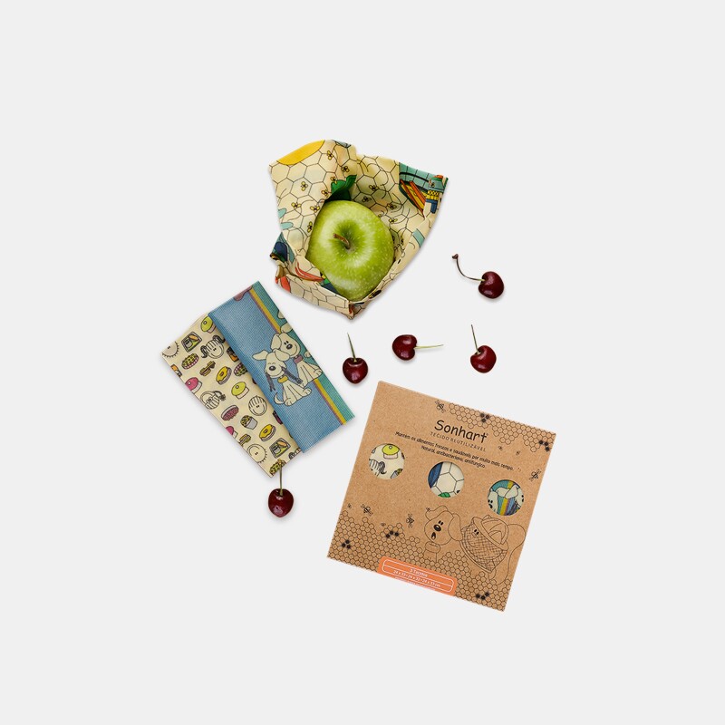 KIT TECIDO COM CERA DE ABELHA                 