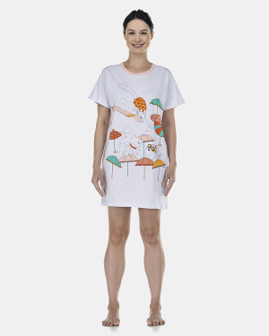 Camisão Feminino Adulto Manga Curta