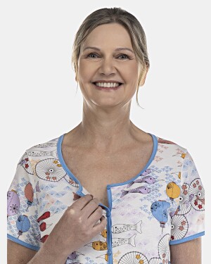 Camisola Feminina Adulto Manga Curta Aberta