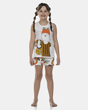 Pijama Feminino Kids Regata e Short