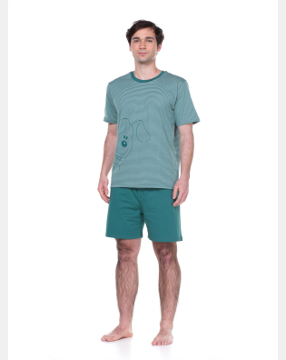 Conjunto Masculino Adulto Manga Curta e Short