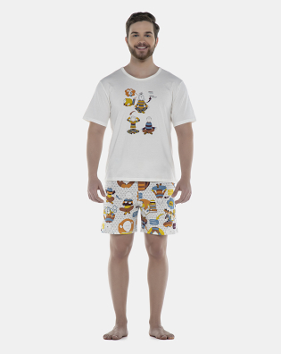 Pijama Masculino Adulto Manga Curta e Short