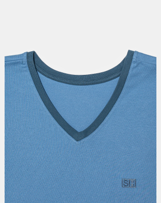 Pijama Masculino Adulto Manga Curta e Short Decote V