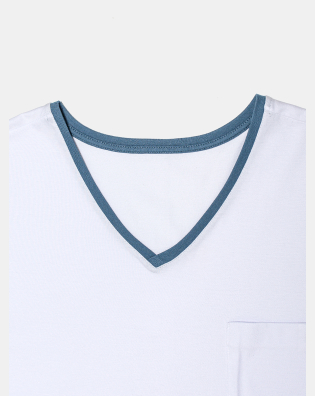 Pijama Masculino Adulto Manga Curta e Short Decote V