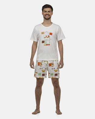 Pijama Masculino Adulto Manga Curta e Short