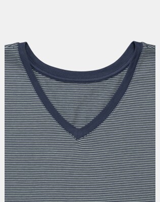 Pijama Masculino Adulto Manga Curta Decote V e Short 