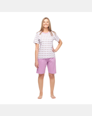 Conjunto Feminino Adulto Manga Curta e Bermuda 