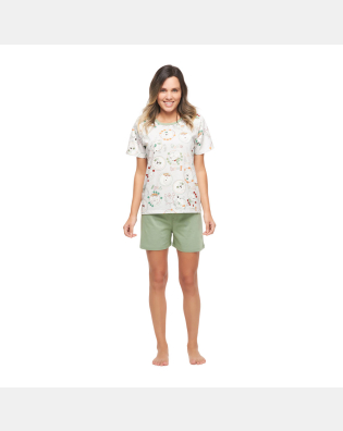 Conjunto Feminino Manga Curta e Short