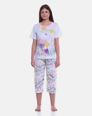 Pijama manga curta e corsário  