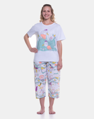 Pijama manga curta e corsário