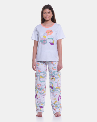 Pijama manga curta e calça
