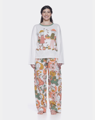 Conjunto Feminino Adulto Manga Longa e Calça
