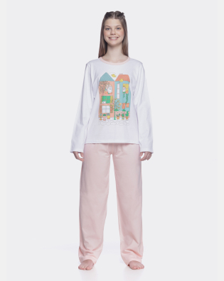 Conjunto Feminino Adulto Manga Longa e Calça