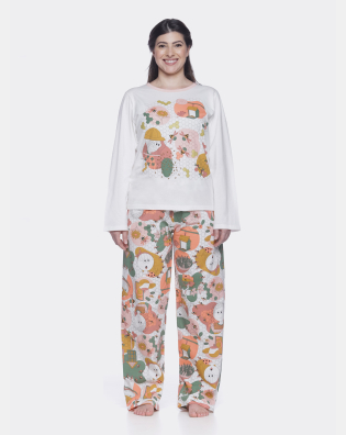 Conjunto Feminino Adulto Manga Longa e Calça
