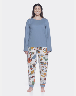 Pijama manga longa e calça