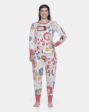Conjunto Feminino Adulto Manga Longa e Calça Com Punho