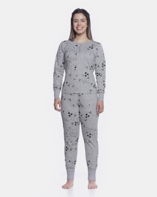 Conjunto Feminino Adulto Manga Longa e Calça Com Punho