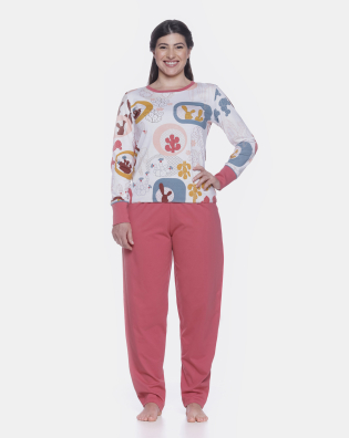 Conjunto Feminino Adulto Manga Longa e Calça