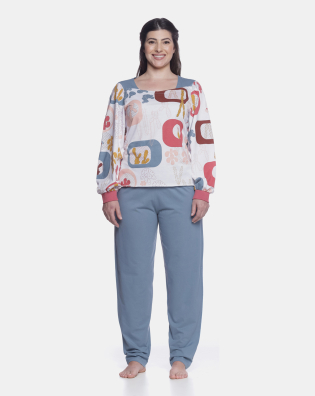 Pijama manga longa e calça