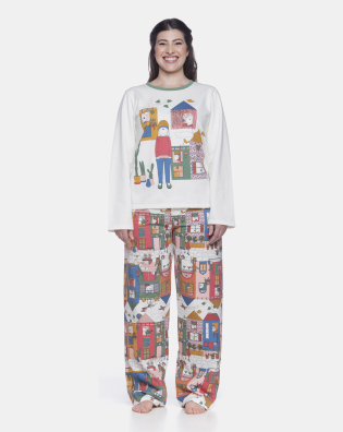 Conjunto Feminino Adulto Manga Longa e Calça Moletinho