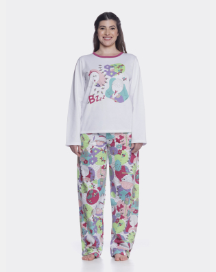 Conjunto Feminino Adulto Manga Longa e Calça Moletinho