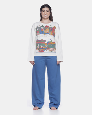 Conjunto Feminino Adulto Manga Longa e Calça